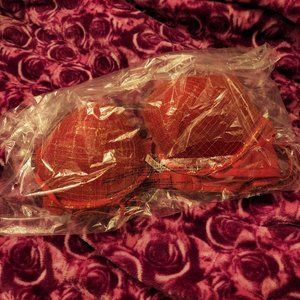 BRAND NEW! Victoria's Secret Red and Gold Plaid Bra